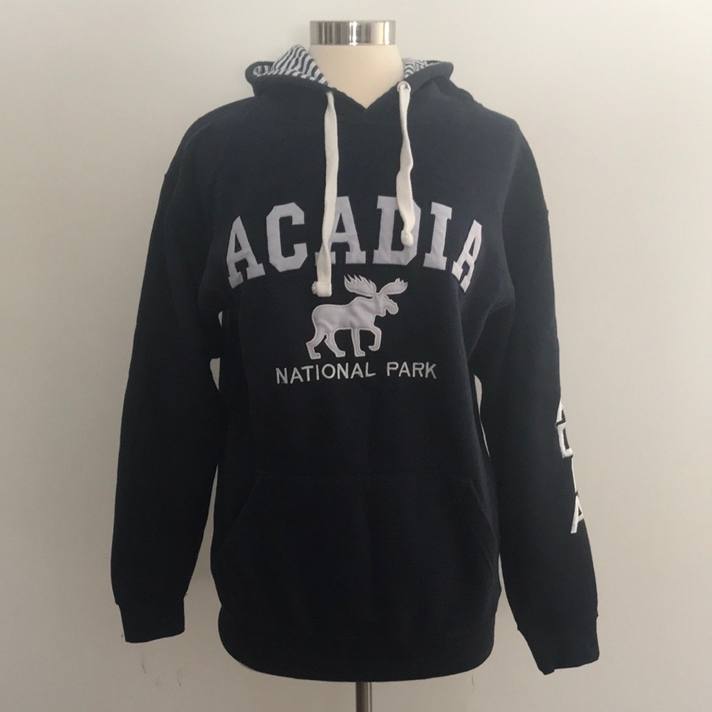 Acadia National Park Hoodie Navy & White